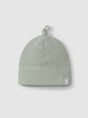 Waffle weave beanie - Sage