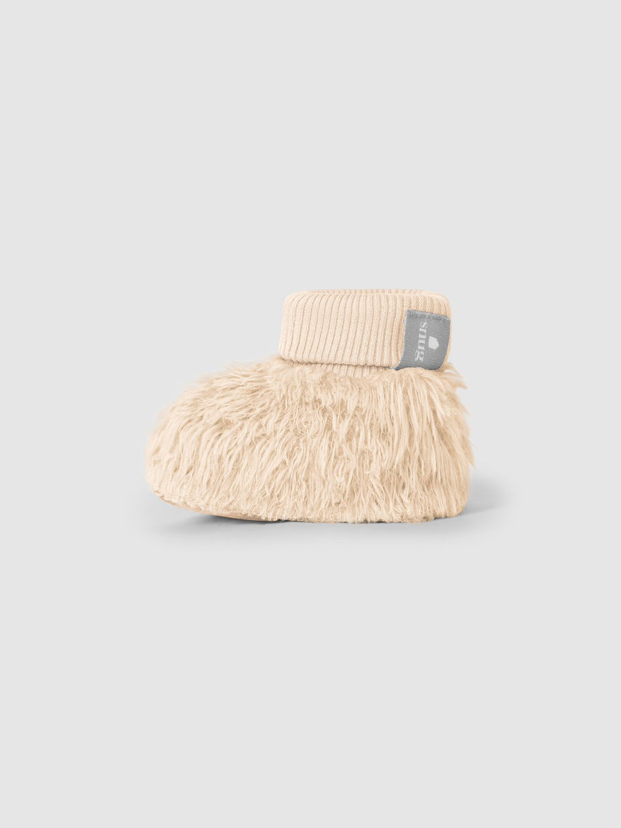 Booties in organic cotton fur - Sand