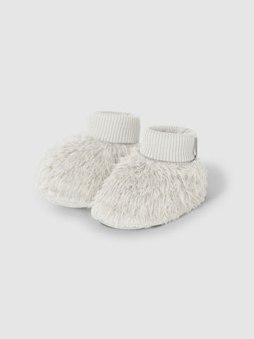 Booties in organic cotton fur - Light grey