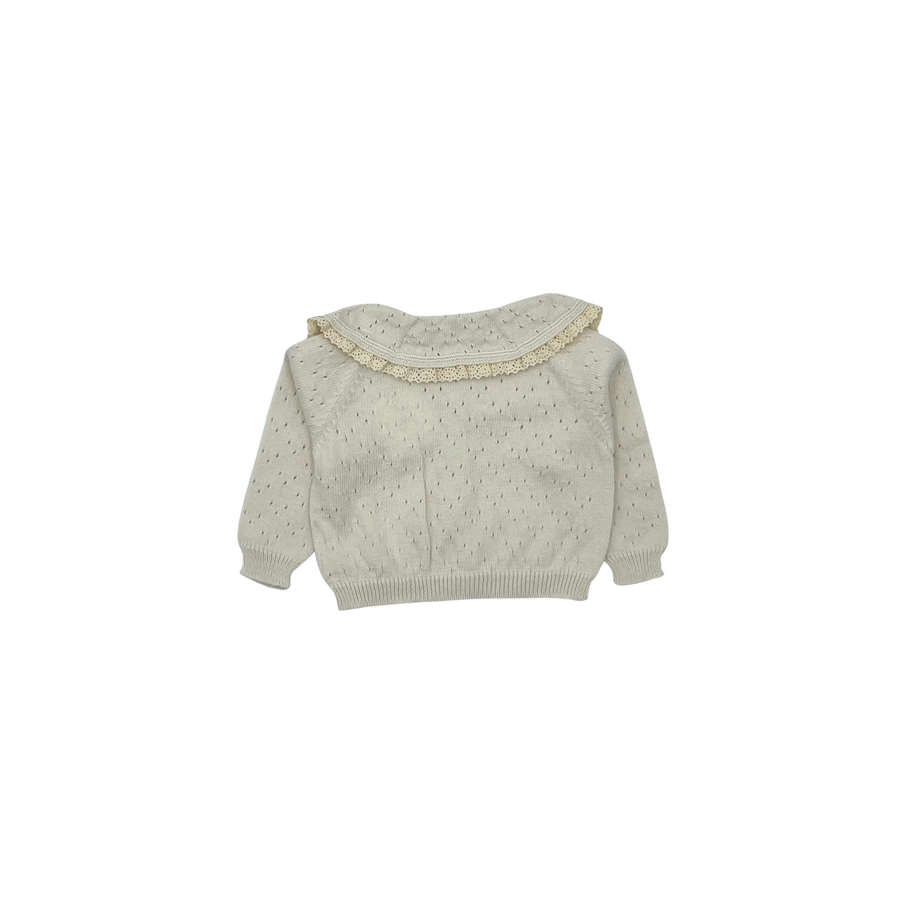 Voile Knit Cardigan Cream