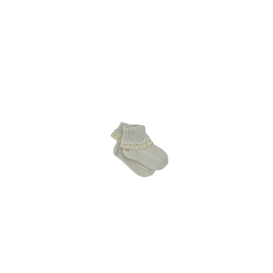 Fleur Knit Socks Cream