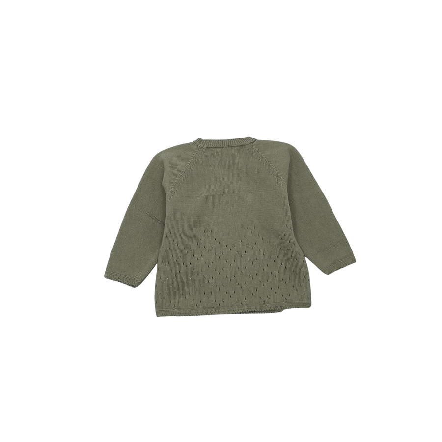 Versalles Knit Long Sleeve Kimono Green