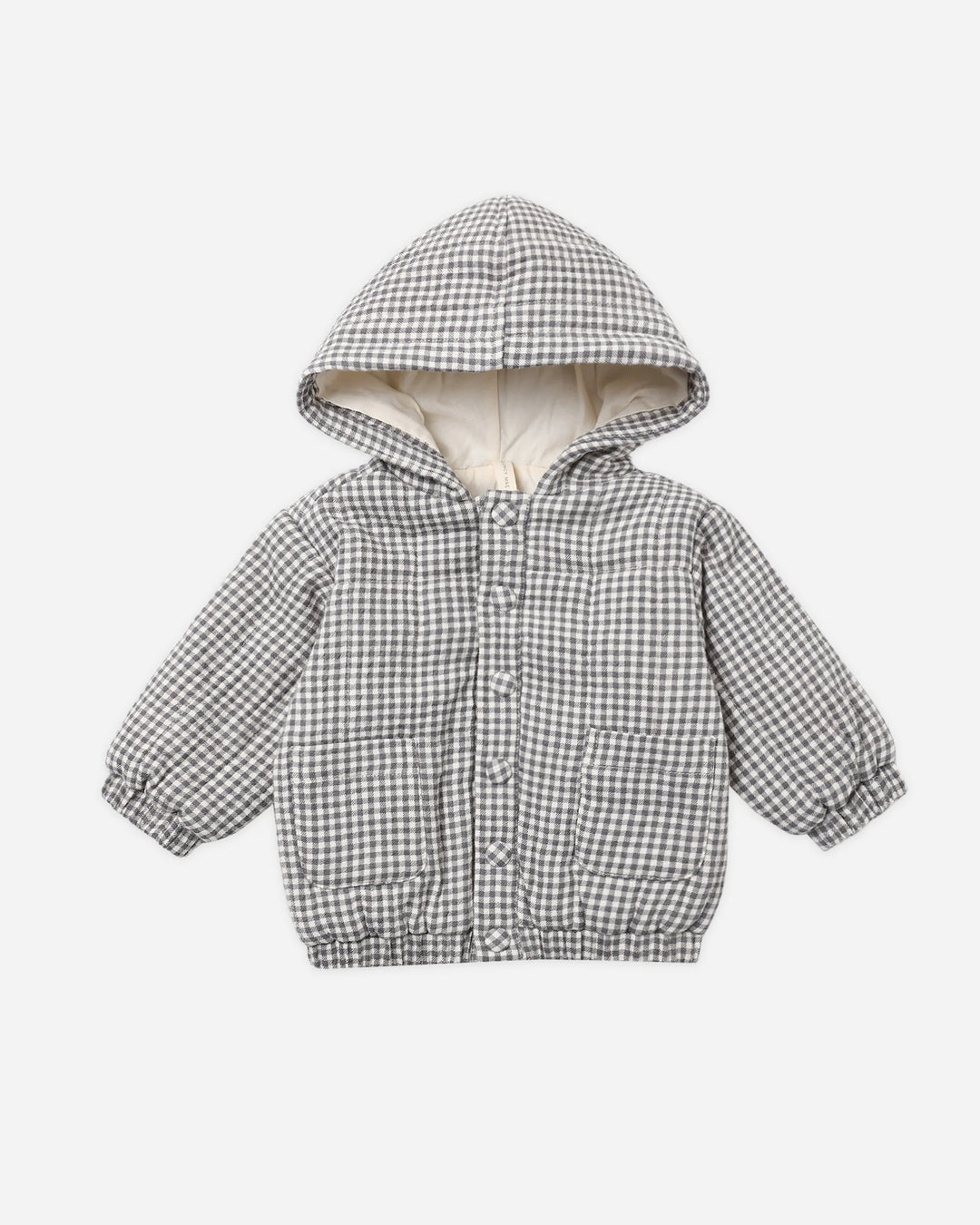 Hooded Woven Jacket Midnight Gingham