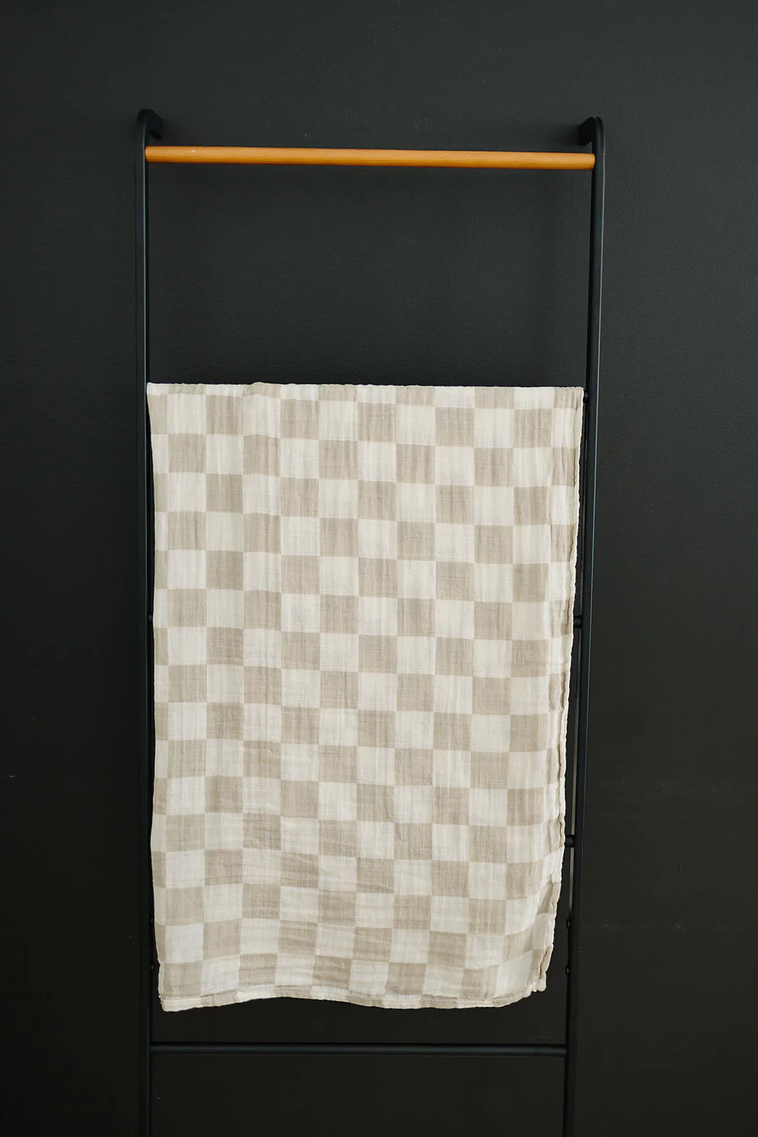 Mebie Baby Muslin Swaddle Blanket - Taupe Checkered