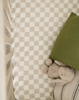 Mebie Baby Crib Sheet - Taupe Checkered