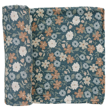 Mebie Baby Muslin Swaddle Blanket - Midnight Floral