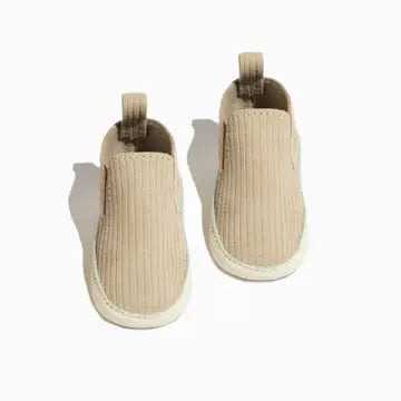 Oat Ribbed Slip On Baby Shoe (Hard Sole) - Size 5
