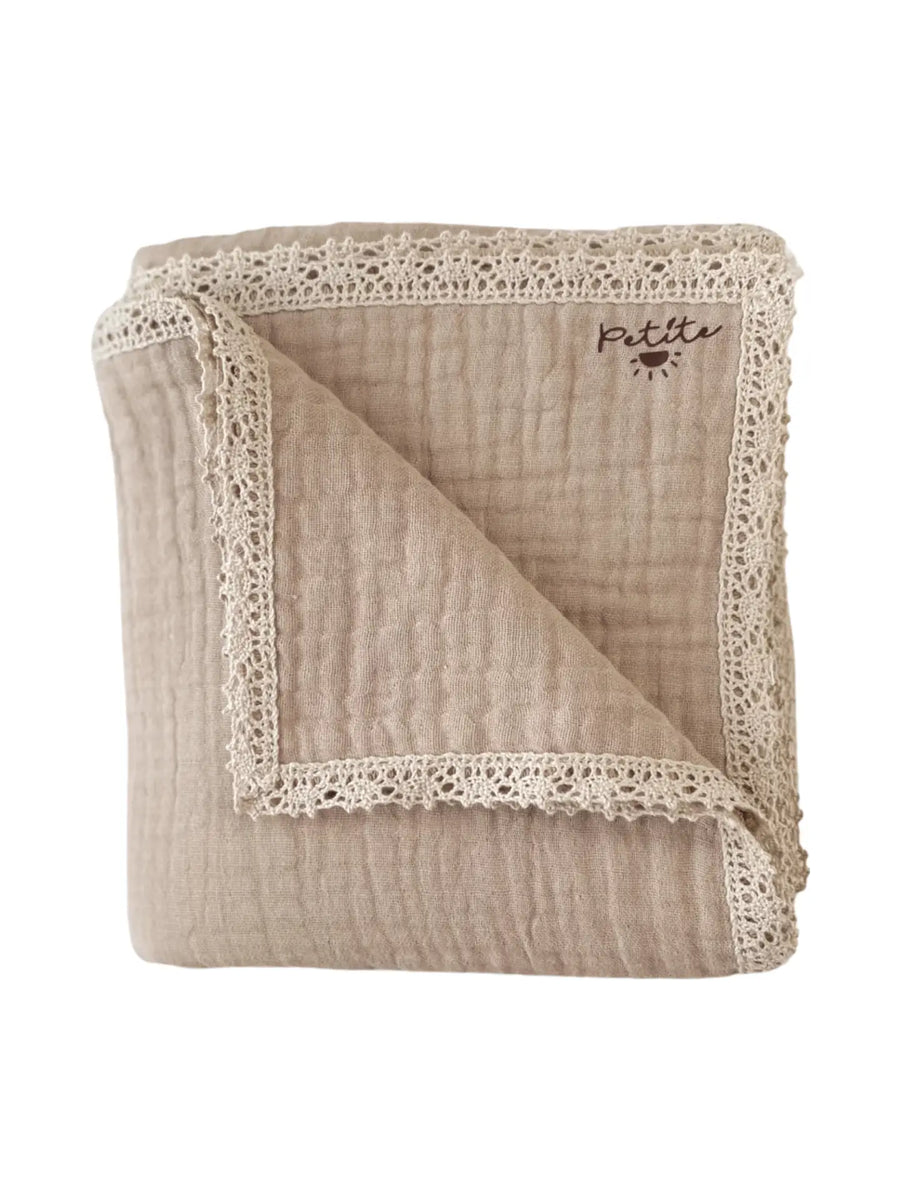 Baby Swaddle / Triple Layer Muslin - Dark Beige