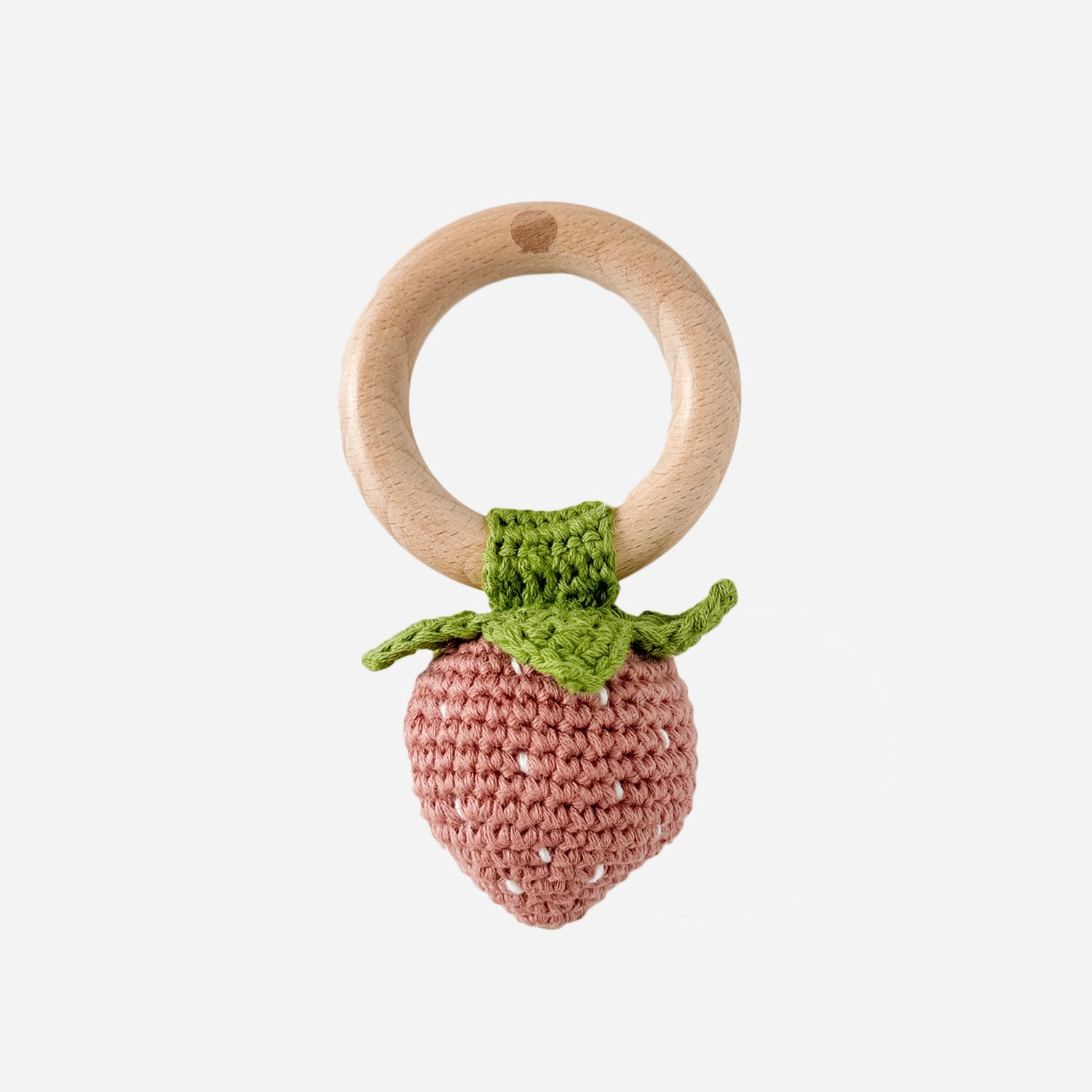 Teether & Rattle Cotton Crochet - Strawberry