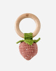 Teether & Rattle Cotton Crochet - Strawberry