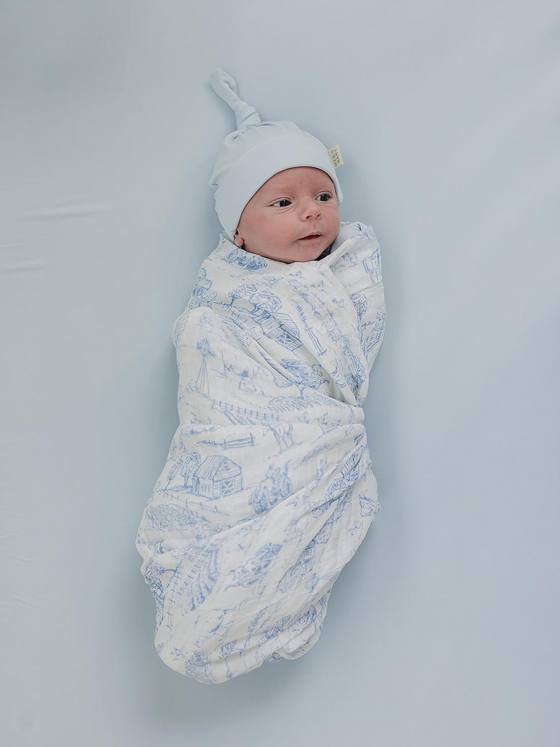 Mebie Baby Muslin Swaddle Blanket - Farm Toile