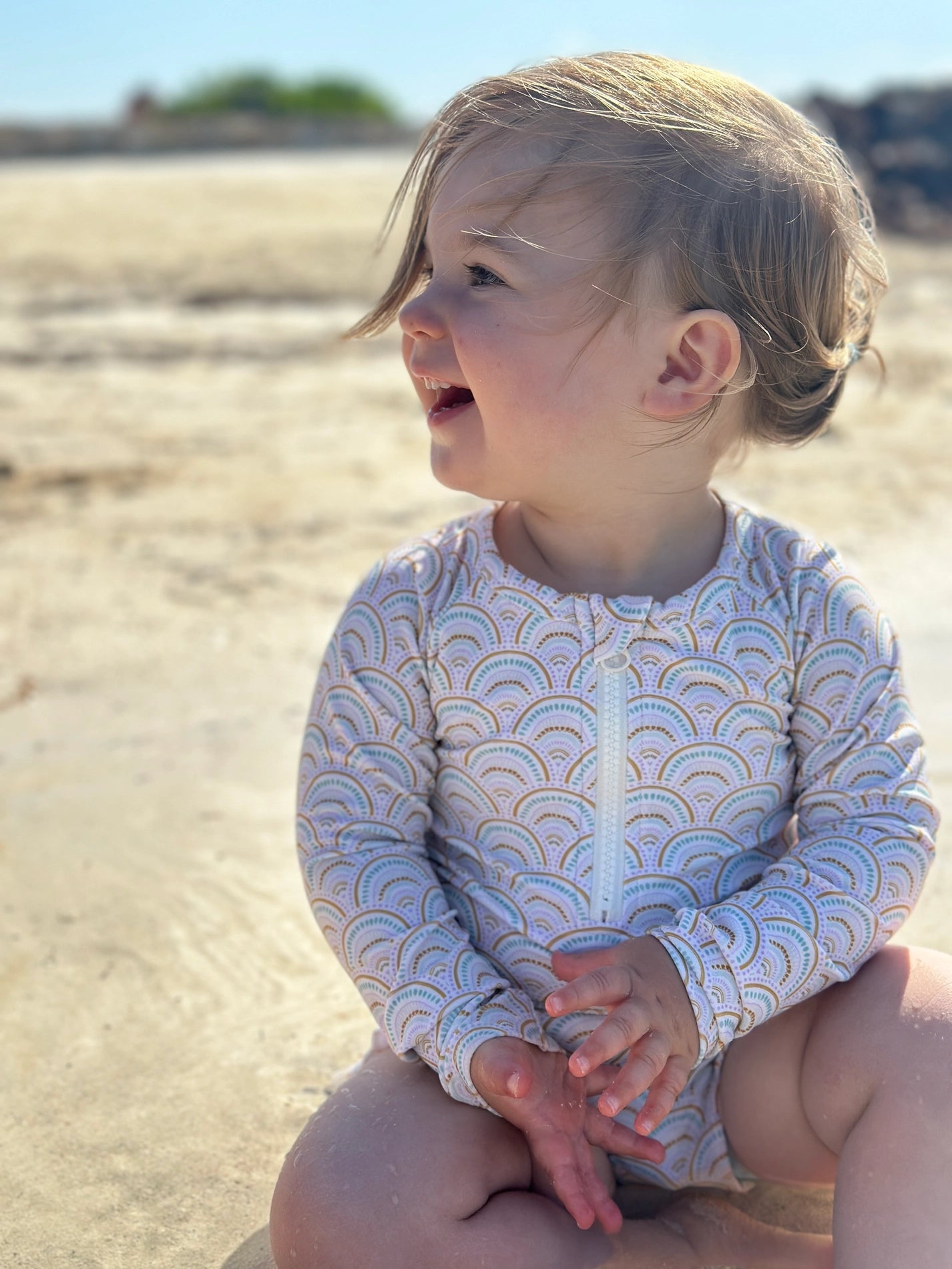 Boho Rainbows Long Sleeve Swimsuit
