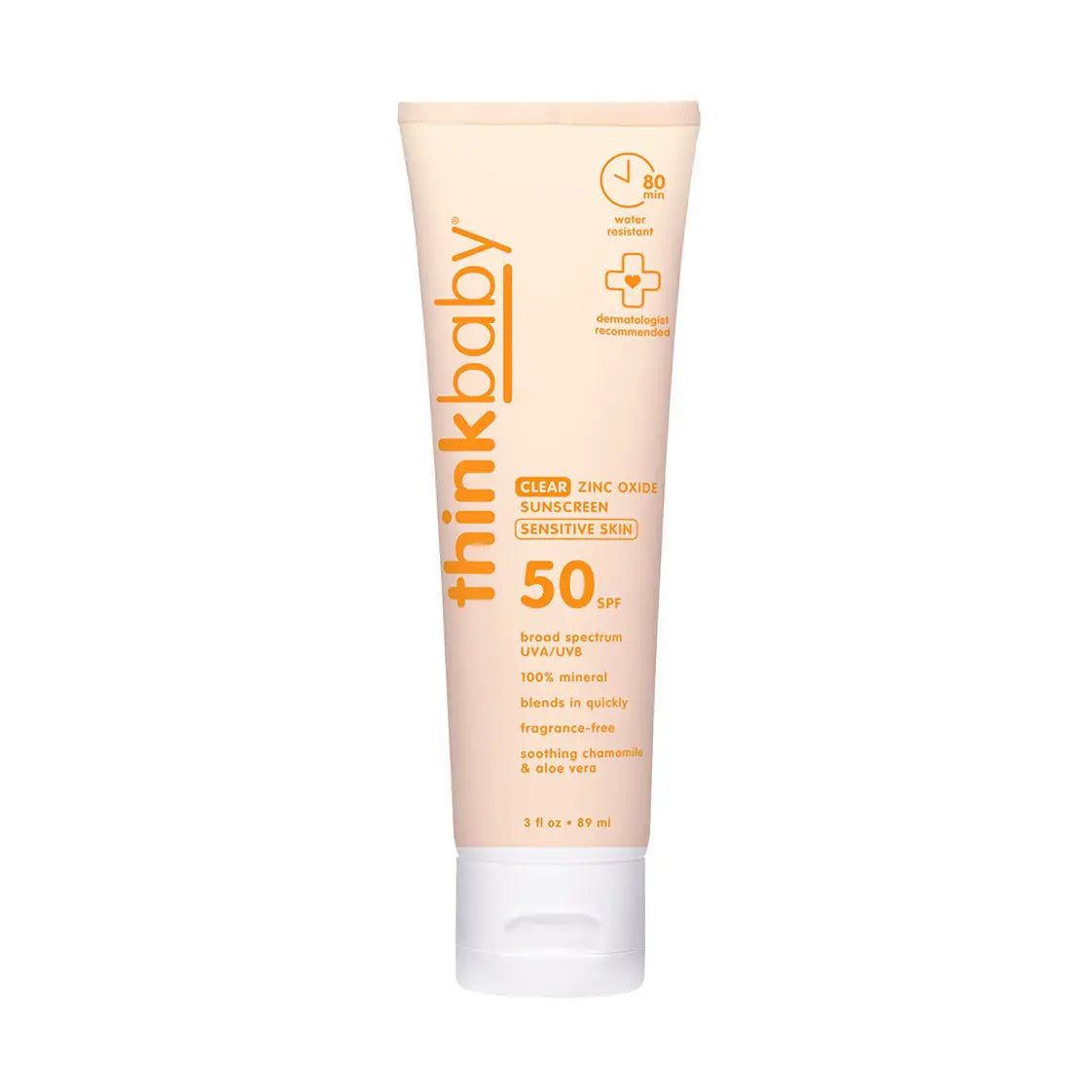 Baby Clear Zinc Sunscreen Sensitive Skin Spf 50 3oz