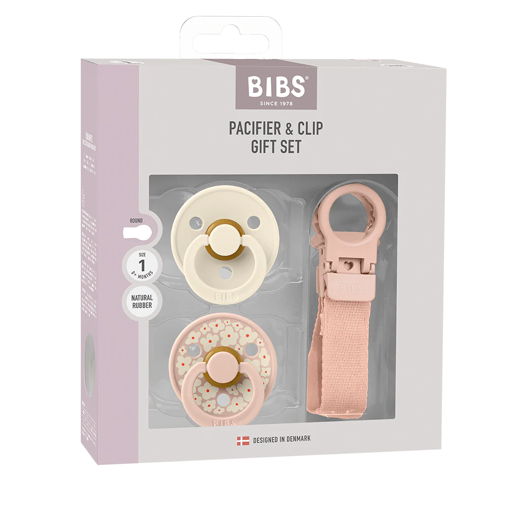 Colour Pacifier & Loop Clip Gift Set - Blush