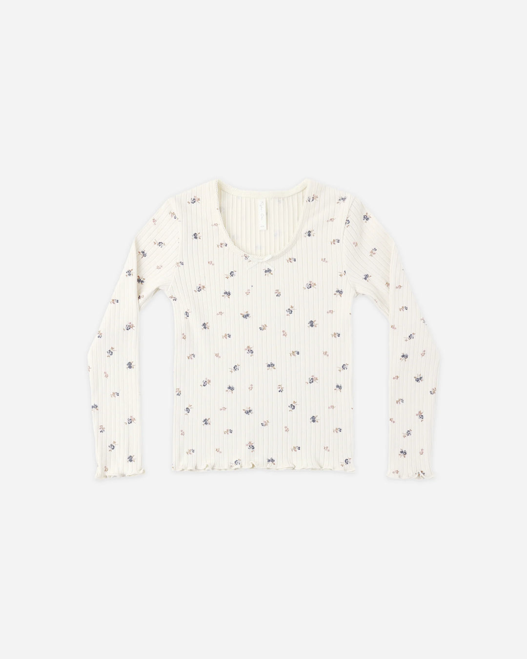 Kids Ribbed Long Sleeve Natural Ditsy