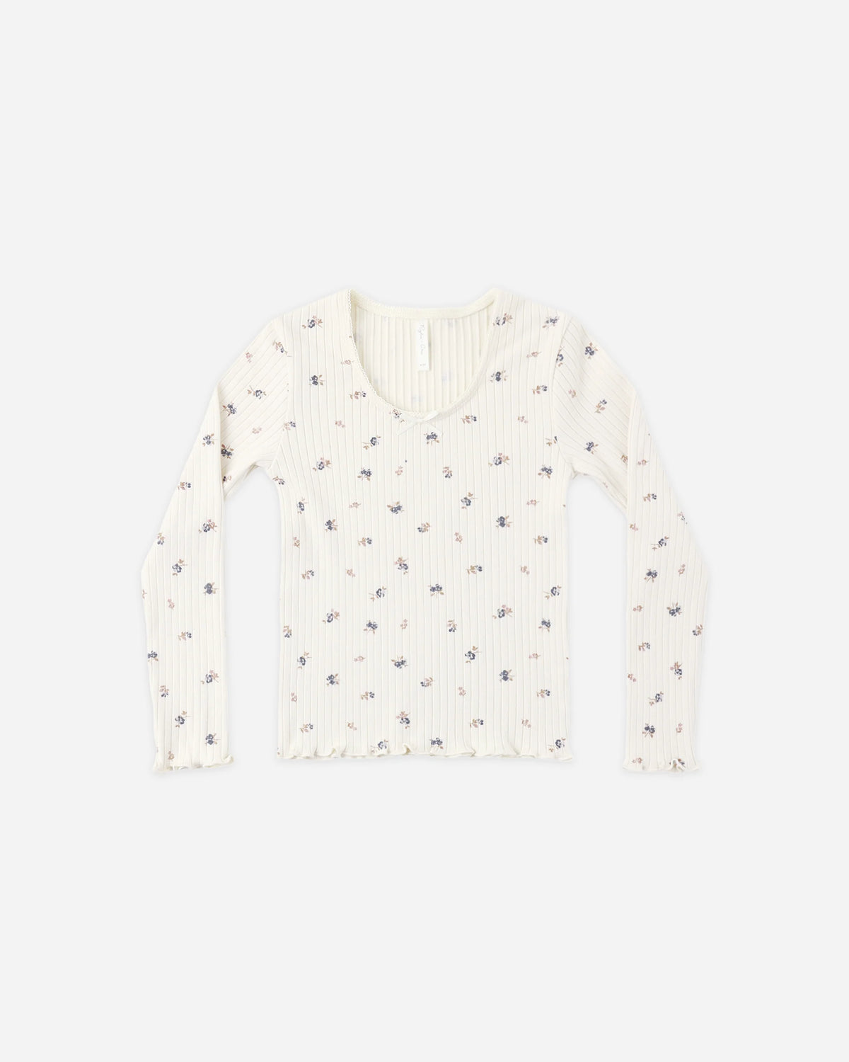 Kids Ribbed Long Sleeve Natural Ditsy