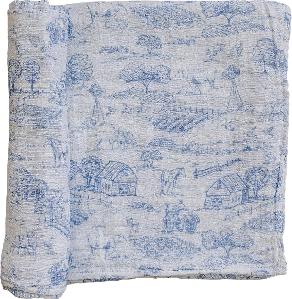 Mebie Baby Muslin Swaddle Blanket - Farm Toile
