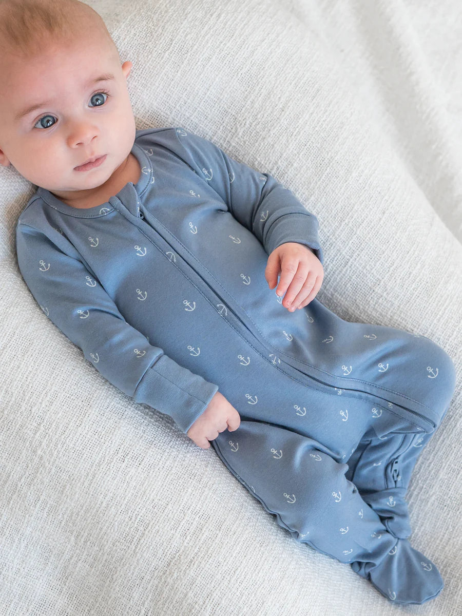 Peyton Zipper Sleeper - Anchor / Sea + Powder
