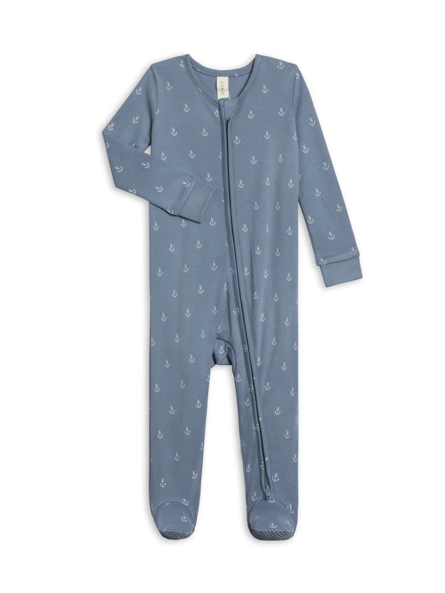 Peyton Zipper Sleeper - Anchor / Sea + Powder