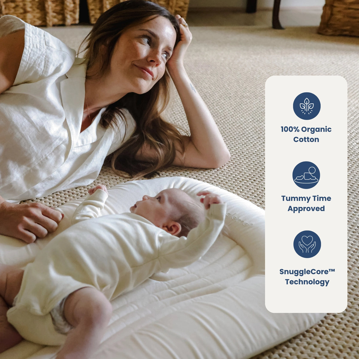 Snuggle Me Organic Infant Lounger Wave