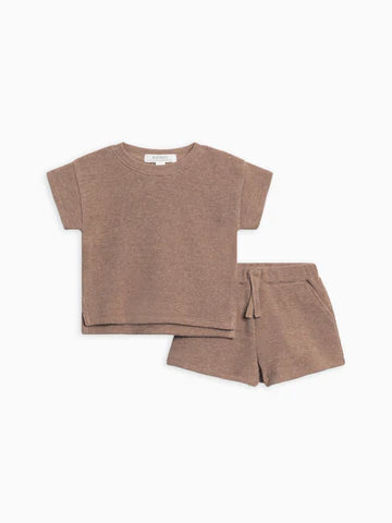 Odell Waffle Tee And Shorts Set - Mocha