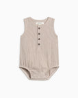 Wren Seersucker Bubble Romper - Truffle