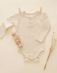 Ribbed Long Sleeve Onesie - Oatmeal
