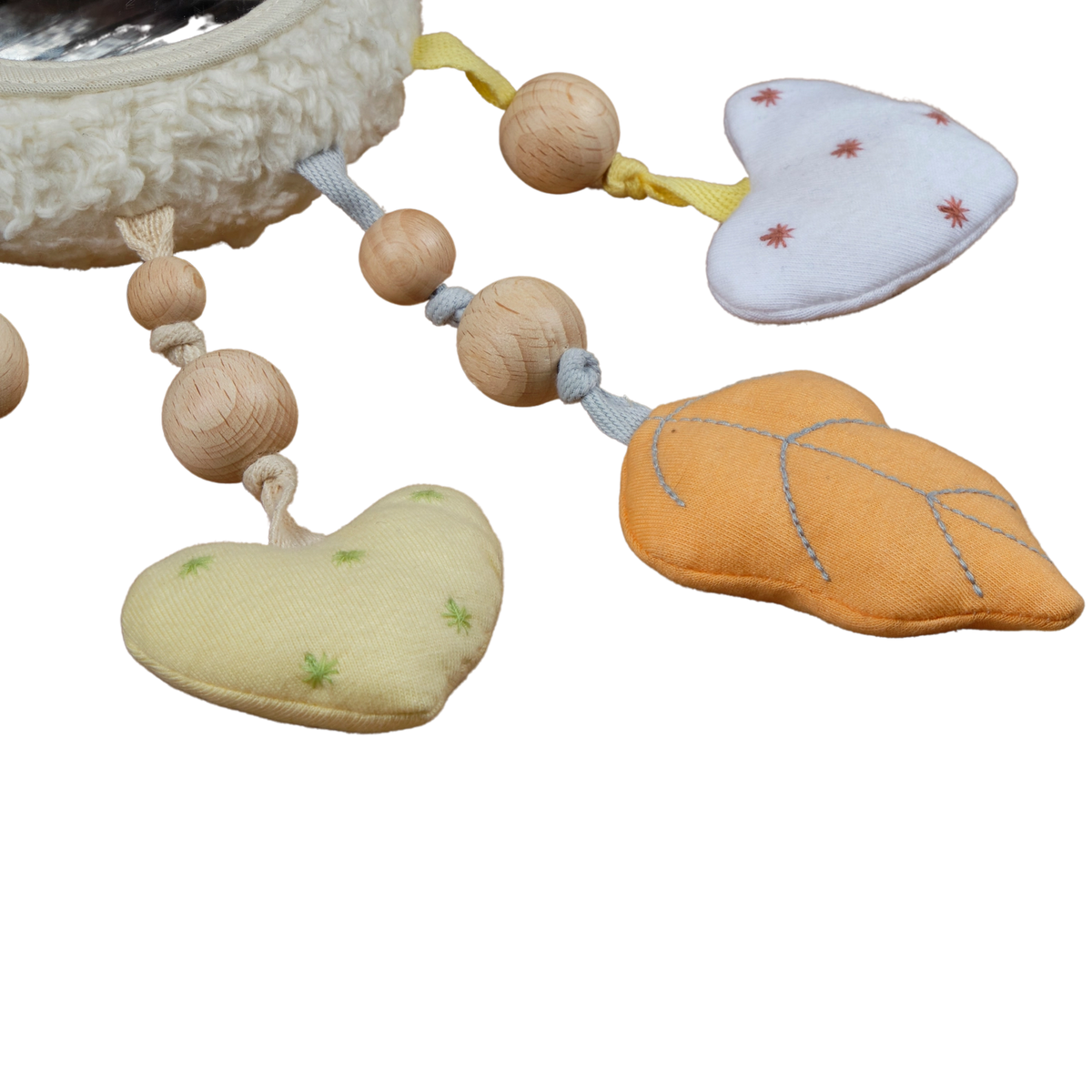 Bahbah the Lamb Baby Mobile with Organic Fabric Hearts