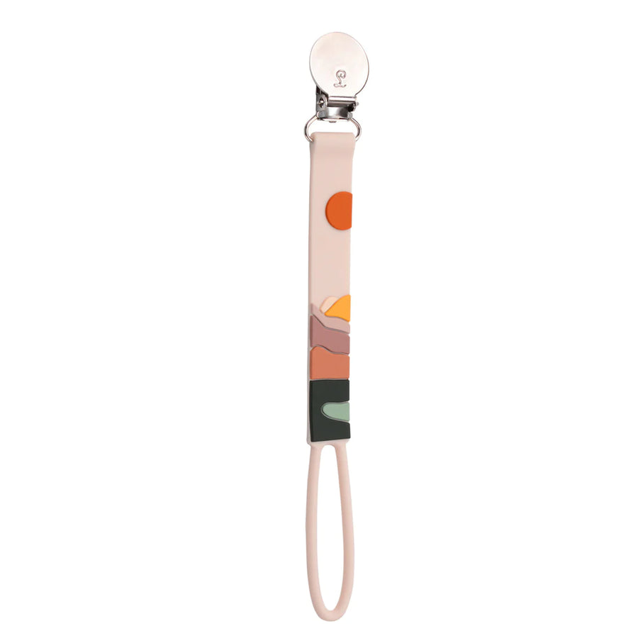 Beadless Pacifier Clip - Canyon sunset