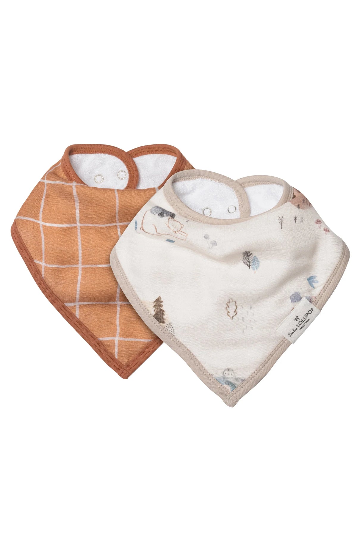 Muslin Bandana Bib Set - Cozy Forest