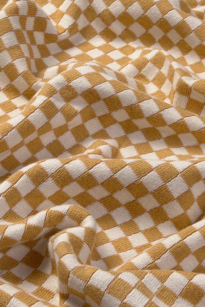 Knitted Blanket Tiles Honey