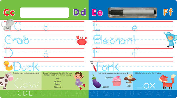 ABC write on and wipe off book
