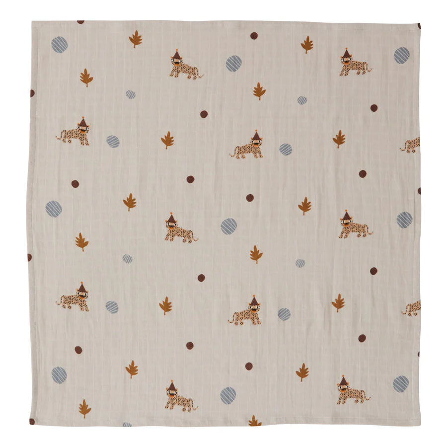 Muslin Square - Leopard - 3 Pcs/Pack - Clay