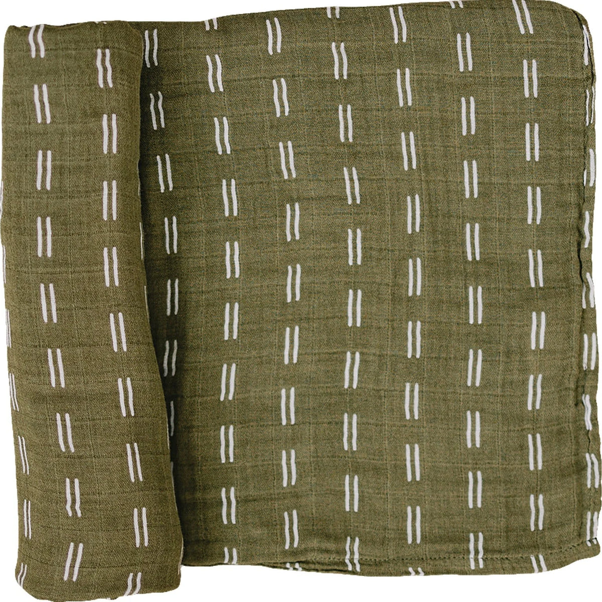 Mebie Baby Muslin Swaddle Blanket - Olive Strokes