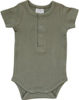 Green Organic Cotton Ribbed Snap Bodysuit