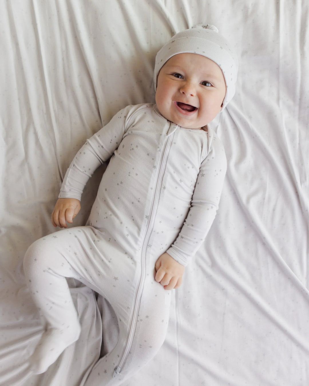 Modal Zip Longsleeve Sleeper Footie - Stars Fog
