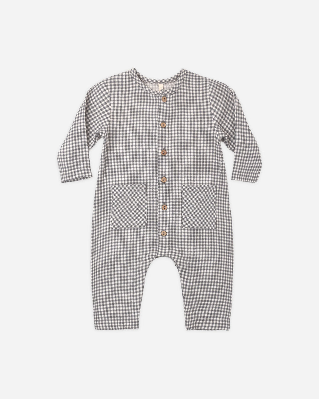 Pocketed Woven Jumpsuit Midnight Gingham