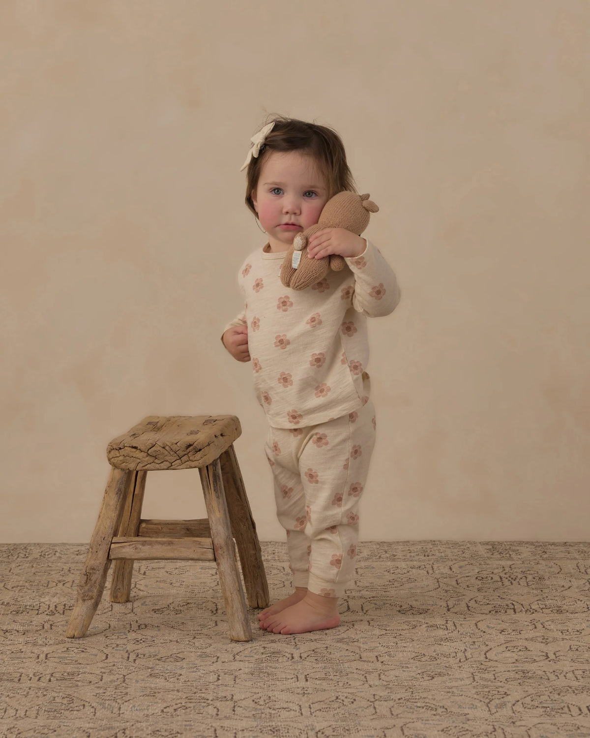 Long Sleeve Tee + Pant Set Pink Daisies