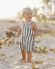 Denim Shortall Navy Stripe