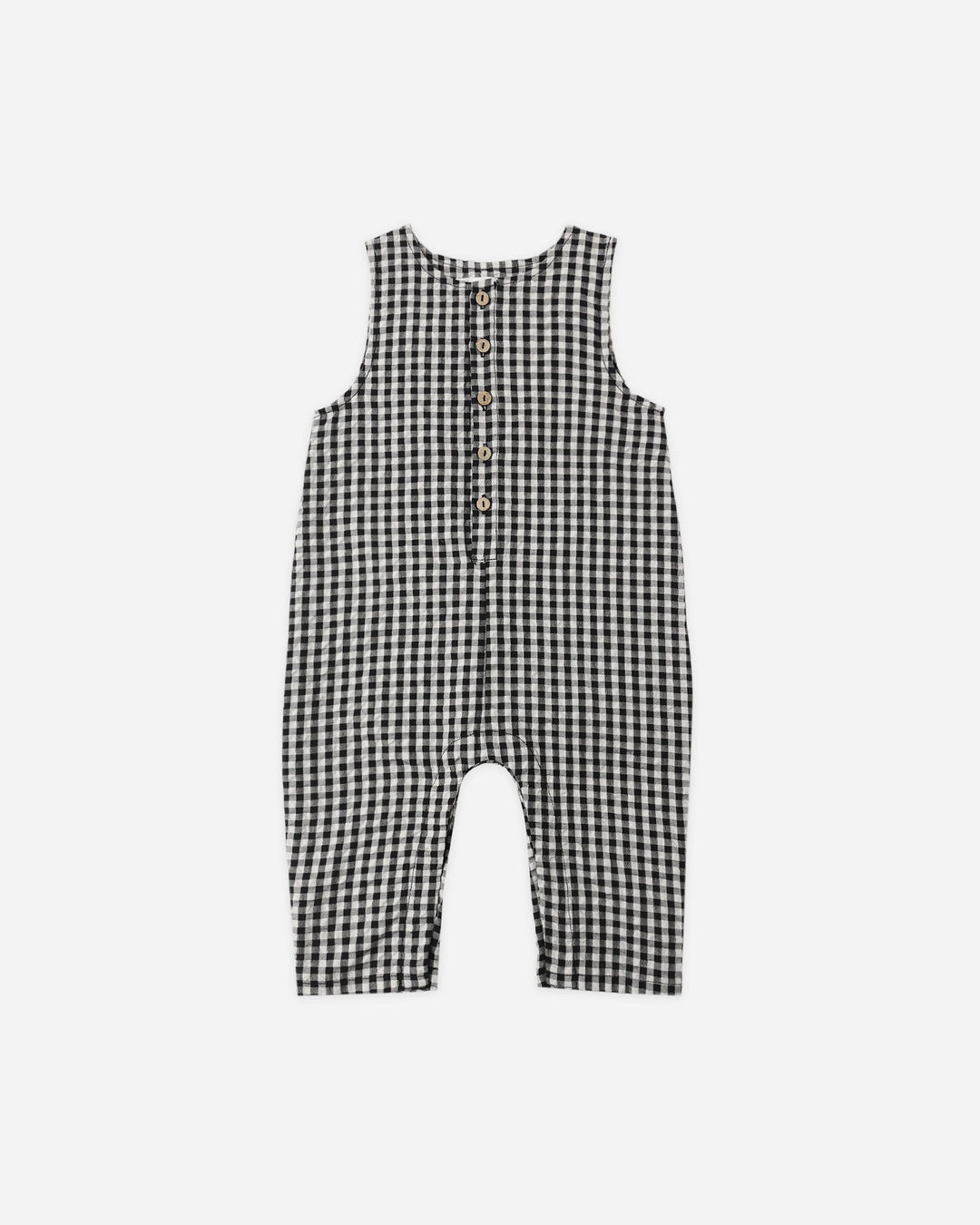 Button Jumpsuit - Black Check