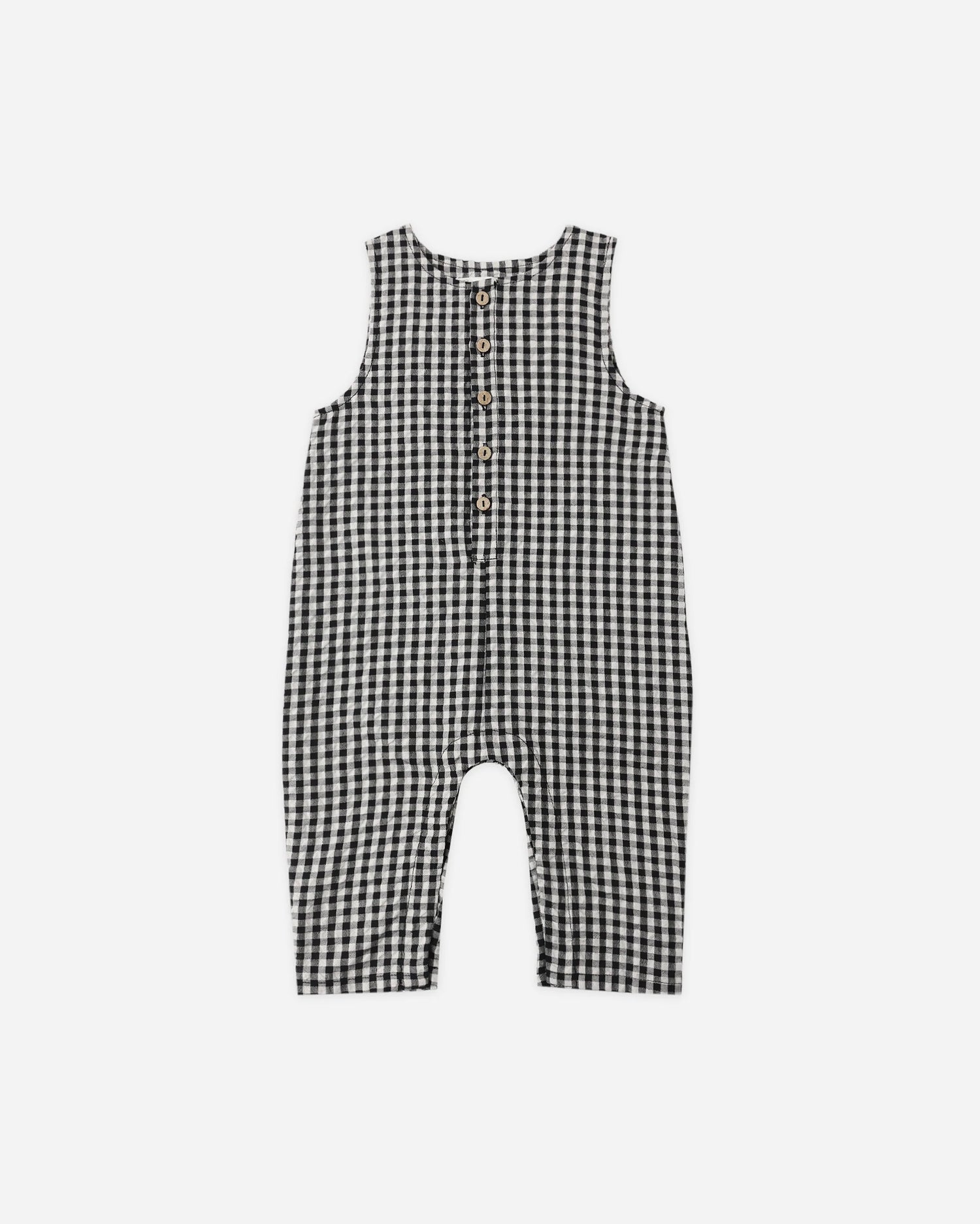 Button Jumpsuit - Black Check