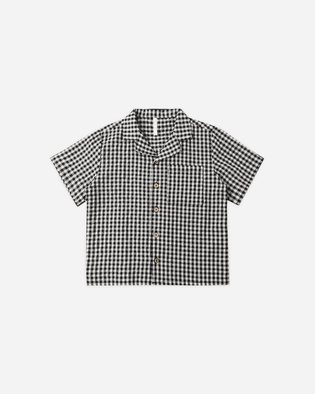 Lapel Collar Shirt - Black Check