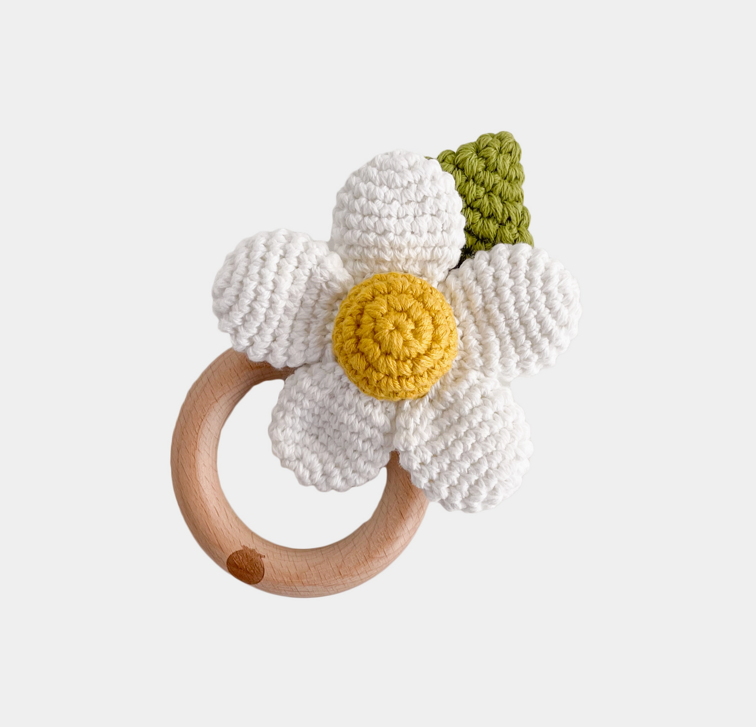 Teether & Rattle Cotton Crochet - White Flower