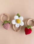 Teether & Rattle Cotton Crochet - White Flower