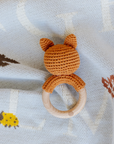 Teether & Rattle Cotton Crochet - Fox
