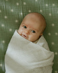 Organic Cotton Muslin Swaddle Blanket - Sand Stripe