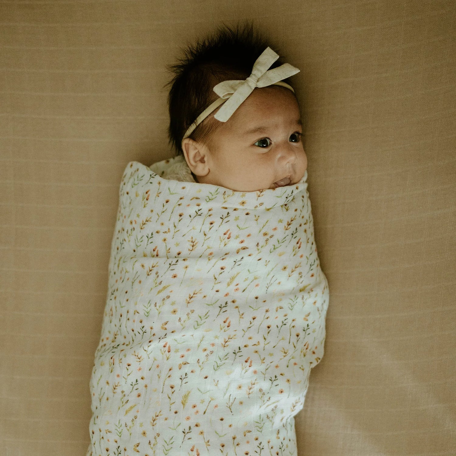 Organic Cotton Muslin Swaddle Blanket - Floral Field