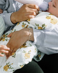 Organic Cotton Muslin Swaddle Blanket - Yellow Roses