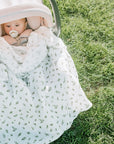 Organic Cotton Muslin Swaddle Blanket - Olive Branch