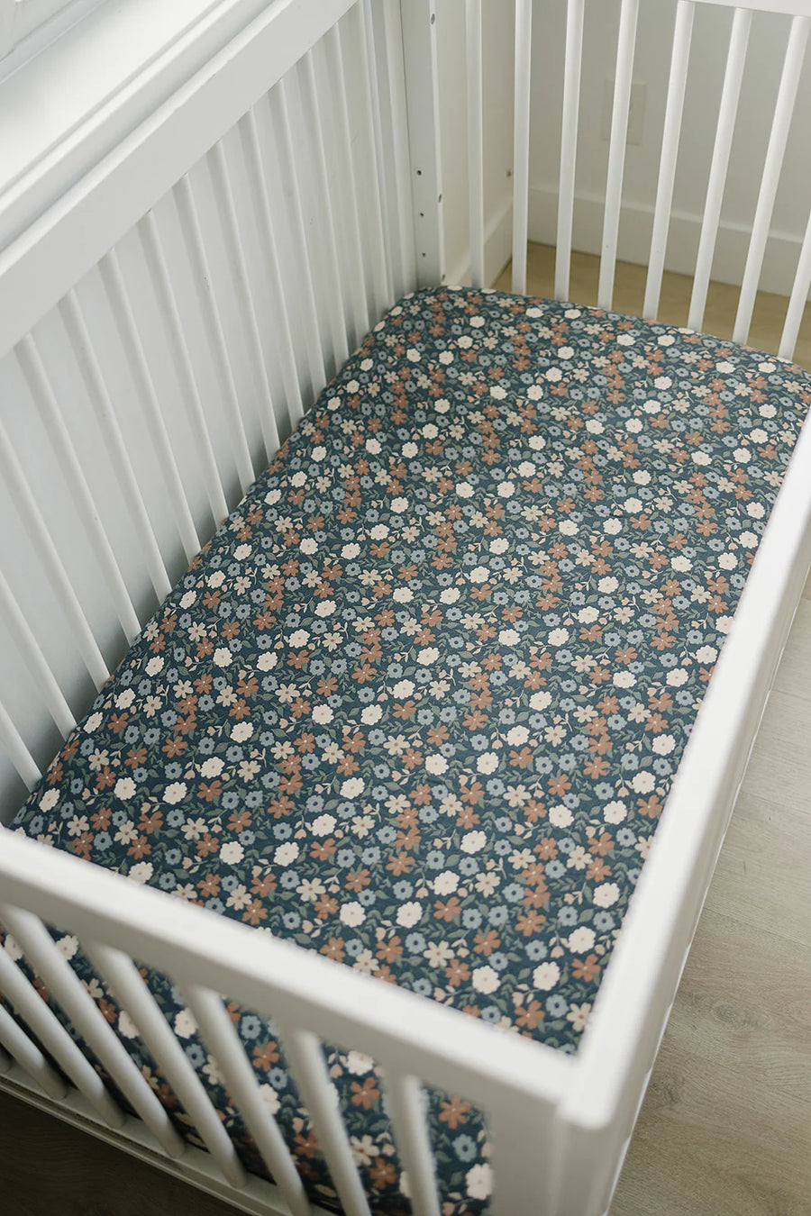 Mebie Baby Fitted Crib Sheet - Midnight Floral